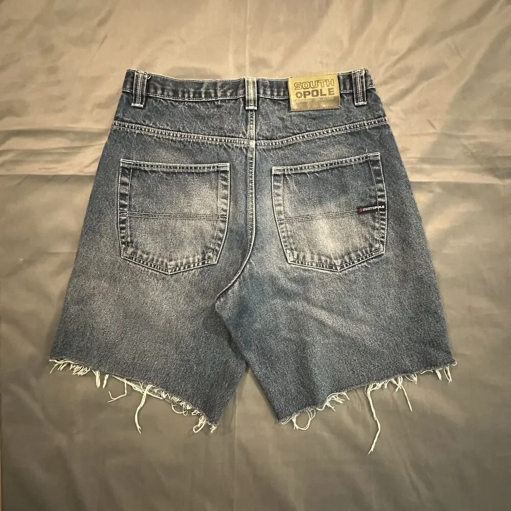 Vintage Southpole Shorts Mens 34 Cut Off Jorts Faded Denim Y2K Skater Distressed